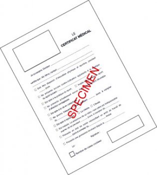 6 blocs de 50 Certificats m&eacute;dicaux pr&eacute;-imprim&eacute;s 148x210