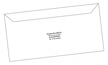 1 000 Enveloppes personnalis&eacute;es verso 110x220